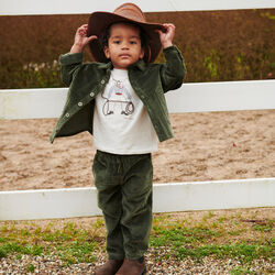 Corduroy Pant w. Adj. Waist, dark green, Copenhagen Colors Organics