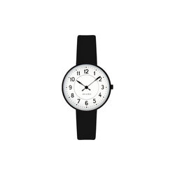 Station armbandsur, white/black/black, Arne Jacobsen Watches