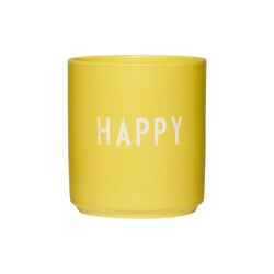 HAPPY Favoritkopp, yellow, Design Letters