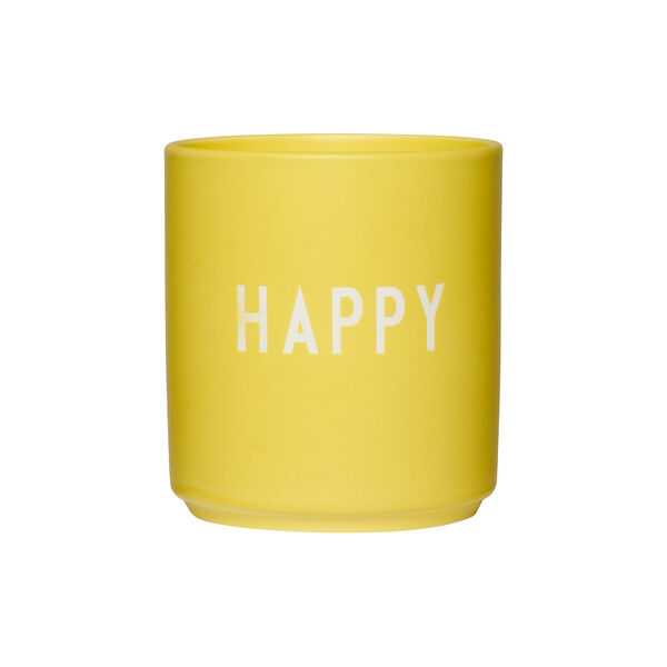 HAPPY Favoritkopp, yellow, Design Letters