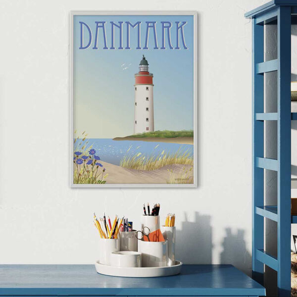 Denmark White Lighthouse Poster Denmark White Lighthouse Poster, ViSSEVASSE