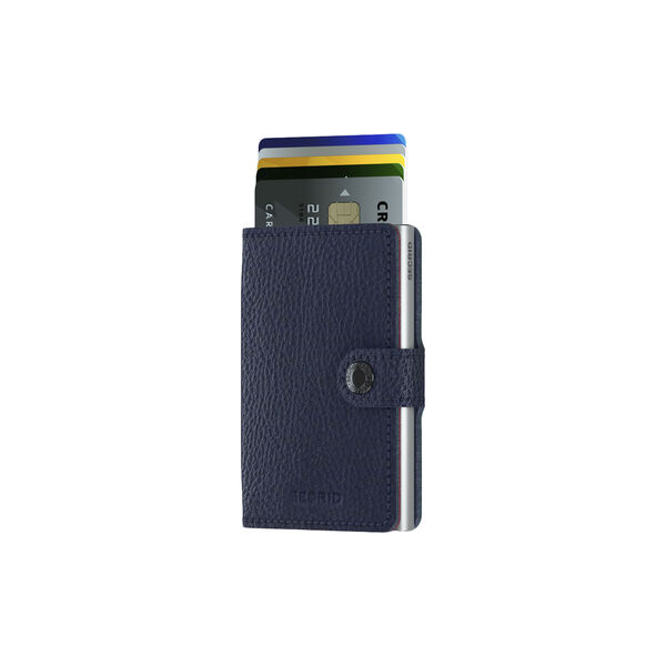 Miniwallet, vegetable tanned navy/silver, Secrid