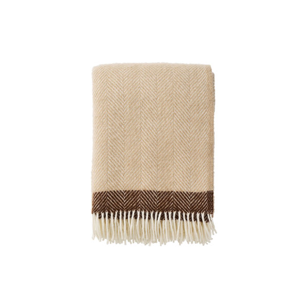 Vilhelm Throw, beige/brown, Klippan Yllefabrik