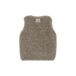 Vest Wool Teddy with Lining, camel melange, HUTTEliHUT