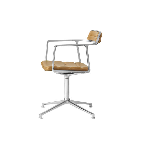 VIPP452 Swivel Chair with Gliders, sand/polished aluminium, Vipp