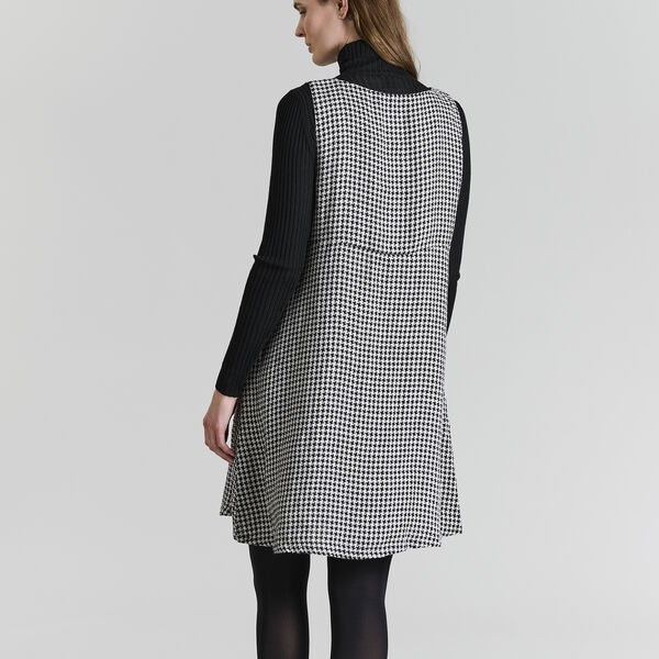 Chesu ärmlös klänning, black/ivory pepita, BITTE KAI RAND