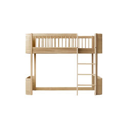 Wood Mini+ Low Loft Bed 68x162 cm, oak, Oliver Furniture