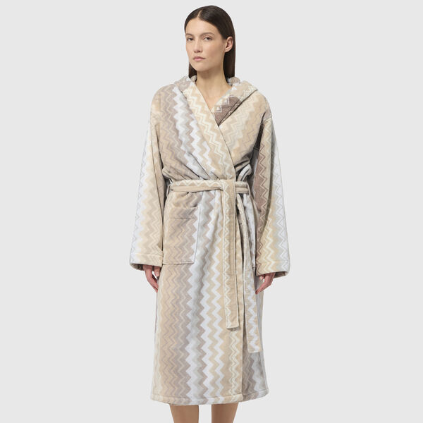 Giacomo Hooded Bathrobe, 21 natural, Missoni Home