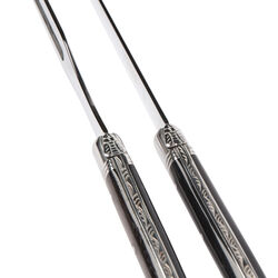 Trancherset, svart horn, Laguiole Tradition