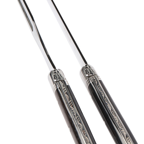 Trancherset, svart horn, Laguiole Tradition