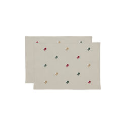 Bordstablett Christmas Hearts Embroidery 2 st. red, Södahl