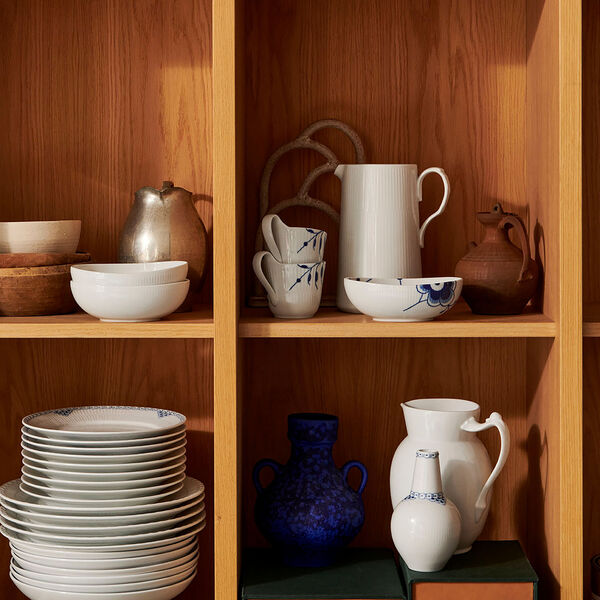 White Fluted oval skål 37cl, 2st., Royal Copenhagen