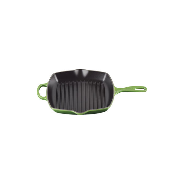 Signature gjutj&auml;rn kvadratisk grillpanna 26 cm, bamboo green, Le Creuset
