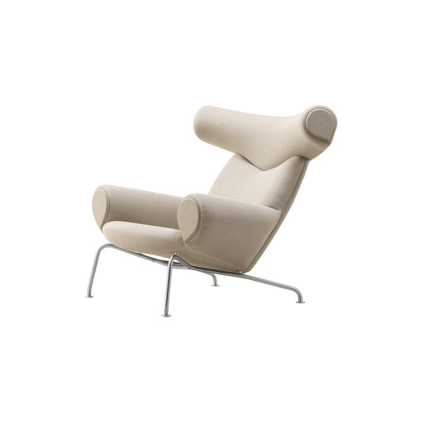 Wegner Ox Chair | Warm Grey | F&aring;t&ouml;lj + Ottoman, Fredericia Furniture