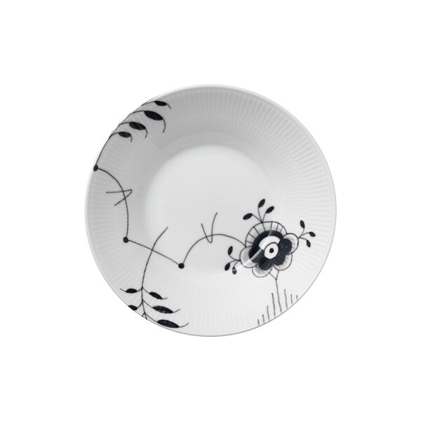Black Fluted Mega djup tallrik, 24 cm, Royal Copenhagen
