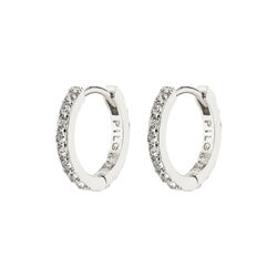 EBNA små crystal hoops, silver-plated, Pilgrim