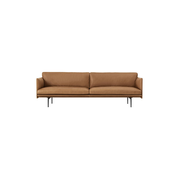 Outline Sofa 3-seater, refine leather cognac/black Outline Sofa 3-seater, refine leather cognac/black, Muuto