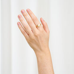 Mia ring w. zircons, gold plated, Pure by Nat