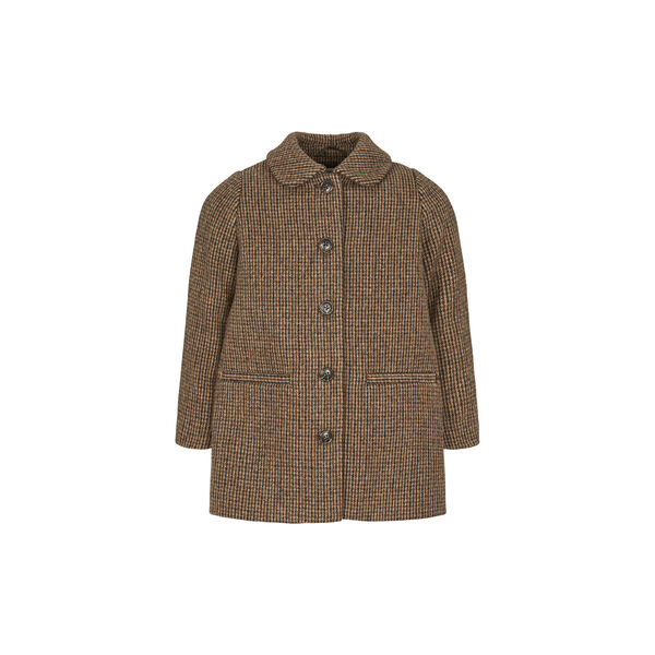 Olive Wool Coat, earthy check, MarMar Copenhagen