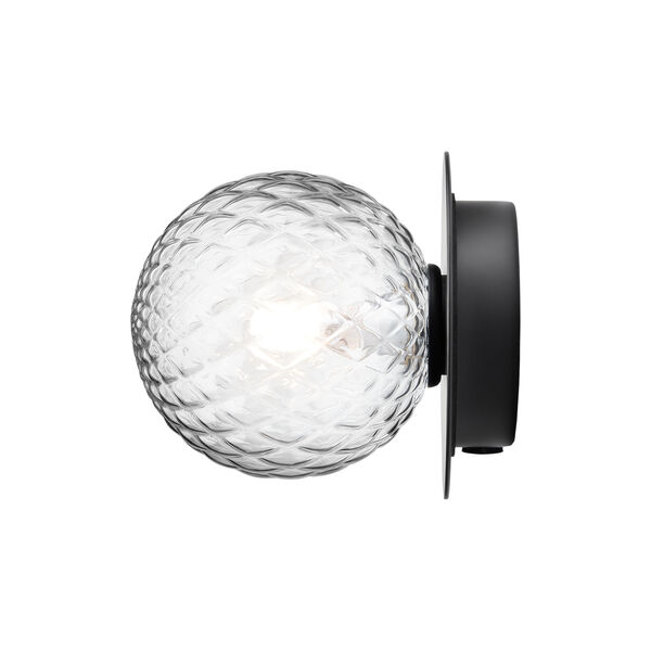 Liila 1 Small Wall Lamp, black/optic clear, Nuura