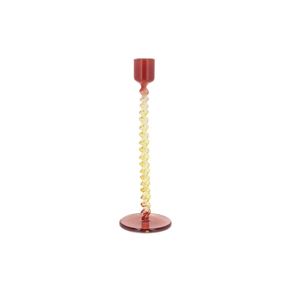Styles glas ljusstake, red/yellow, Villa Collection