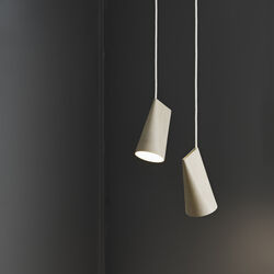 Ceramic Pendant, light grey, MOEBE