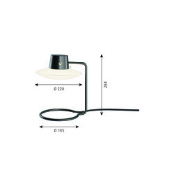 AJ Oxford bordslampa, opal, Louis Poulsen