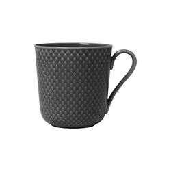 Rhombe Earth Mug with handle, slate, Lyngby Porcelæn