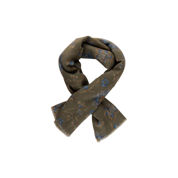 Scarf Wool, green pattern, Stenströms