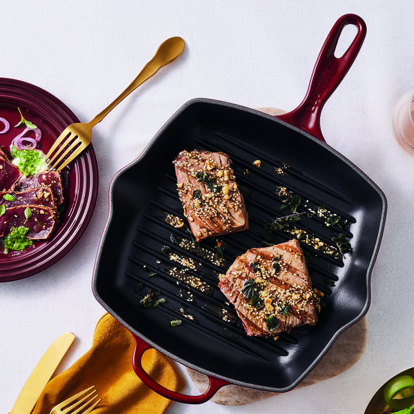 Signature kvadratisk grillpanna 26 cm, garnet, Le Creuset