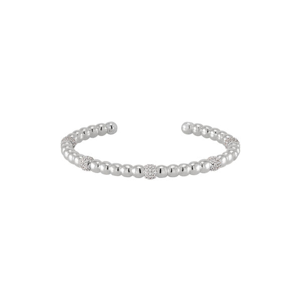 LUMI PEARL Armband, rhodium/zirconia, bangle up