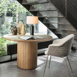 Moon Round Dining Table, oiled oak, GUBI