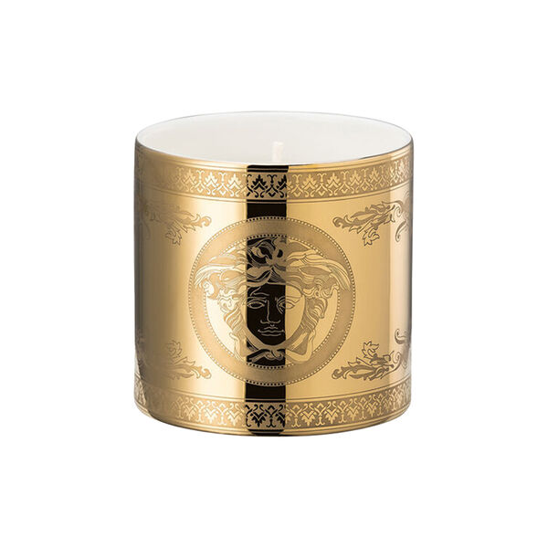 Table light 2 pcs. with scented wax, golden medusa, Rosenthal x Versace