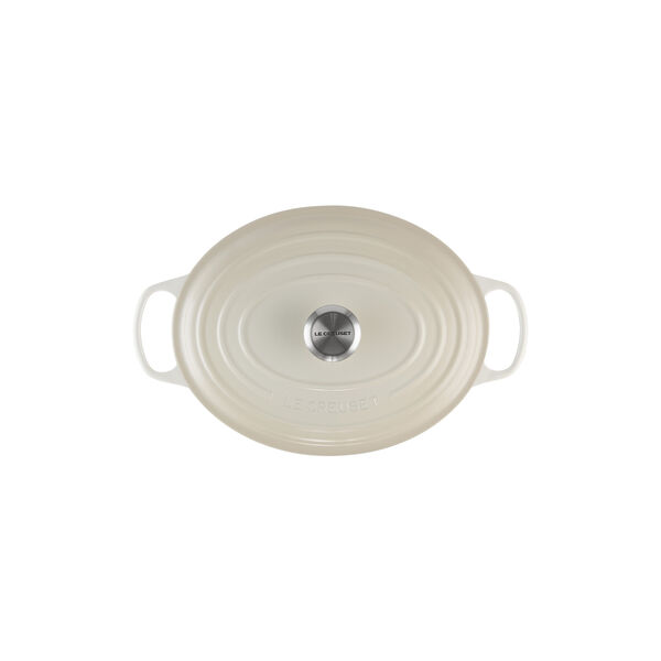 Signature gjutj&auml;rn oval gryta &Oslash; 31 cm, meringue, Le Creuset