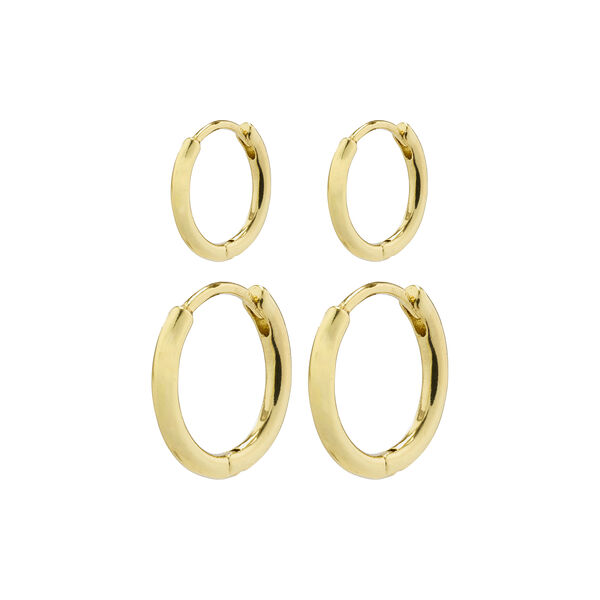 Ariella huggie hoops 4 pcs, gold-plated, Pilgrim