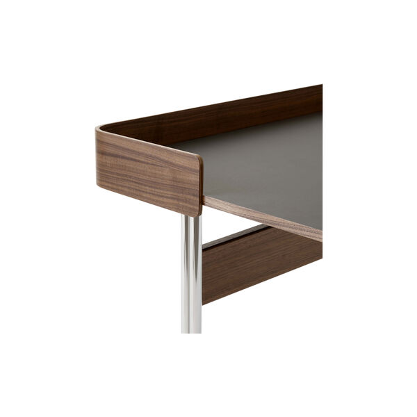 Pavilion Desk AV17, charcoal/walnut/chrome, &Tradition