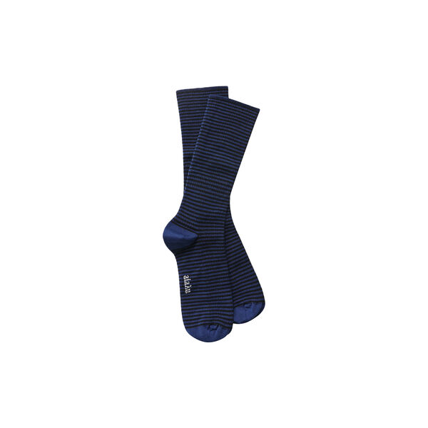 Cotton Stripe Socks, mix midnight blue, Aiayu