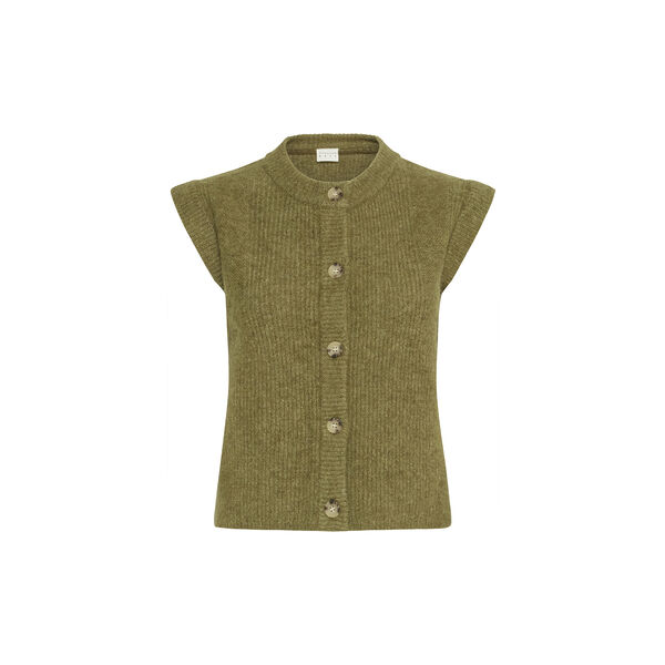 IRSILVI Waistcoat, green moss melange, Atelier R&ecirc;ve