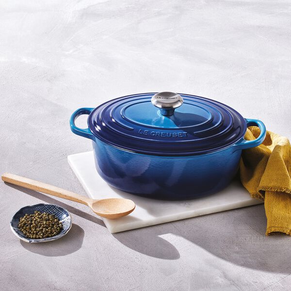 Signature gjutj&auml;rn oval gryta &Oslash; 31 cm, azure, Le Creuset