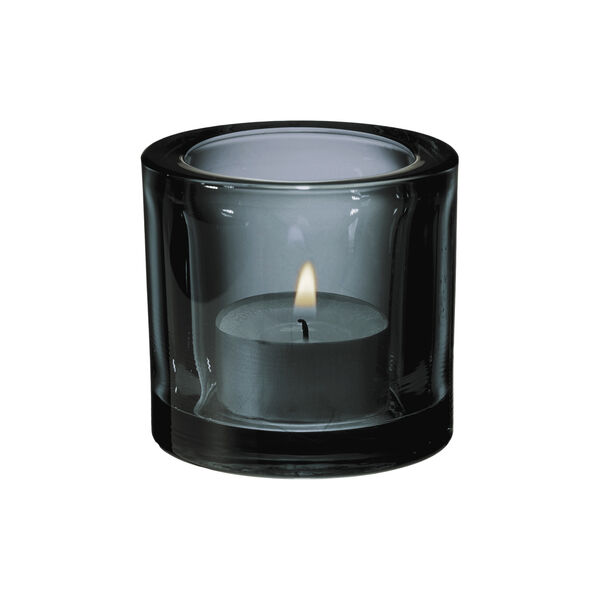 Kivi ljuslykta, gr&aring;, Iittala