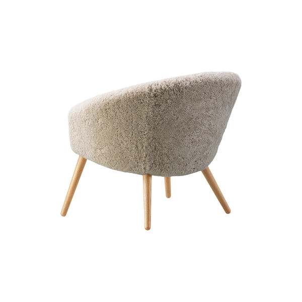 Ditzel loungestol, vit/lackerad ek, Fredericia Furniture