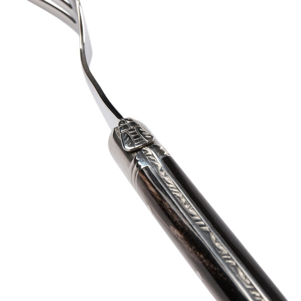 Stekgaffel, svart horn struktur Stekgaffel, svart horn struktur, Laguiole Tradition