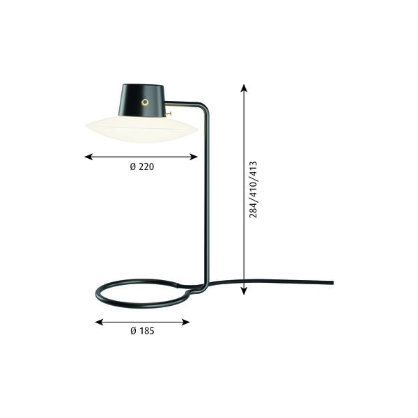 AJ Oxford bordslampa, opal, Louis Poulsen