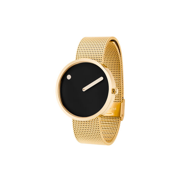 PICTO armbandsur, black/gold/matt gold, Picto