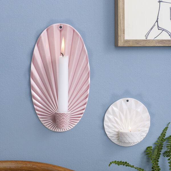 Pipanella Waves Candle Sconce, rosa, Dottir Nordic Design