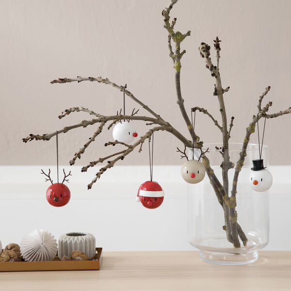 Snowman Ornament, vit, Hoptimist