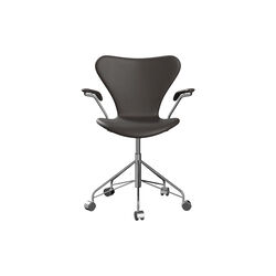 Series 7&trade; 3217 Fully Upholstered Office Chair, Essential dark brown, Fritz Hansen