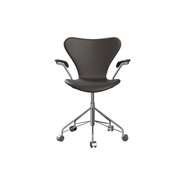 Series 7&trade; 3217 Fully Upholstered Office Chair, Essential dark brown, Fritz Hansen