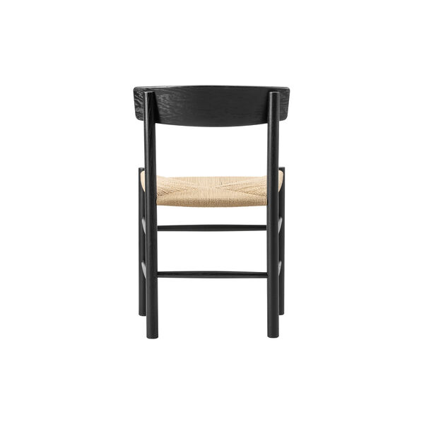 J39 Mogensen stol, black lacquered oak/natural, Fredericia Furniture