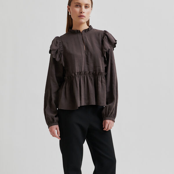 Terra Frill Blouse, chocolate plum Terra Frill Blouse, chocolate plum, Second Female